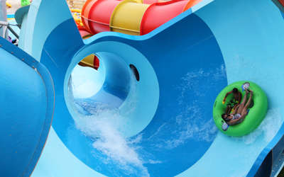 Tornado Alley tube slide at the outdoor waterpark