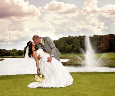 Couple celebrating wedding at Trappers Turn.