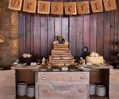 dessert station at a wedding
