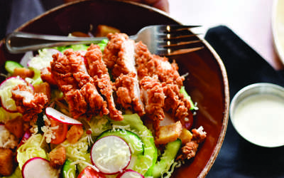 a chicken salad from Wisconsin Brew Pub inside Kalahari resorts & conventions