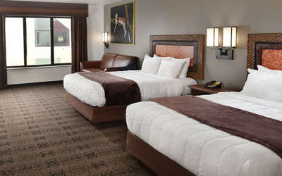 An interior of a Kalahari Resorts hotel room.