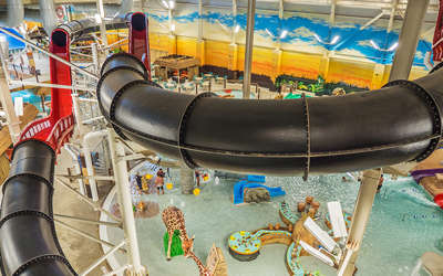The Anaconda slide in the indoor waterpark