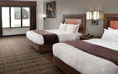 An interior of a Kalahari Resorts hotel room.