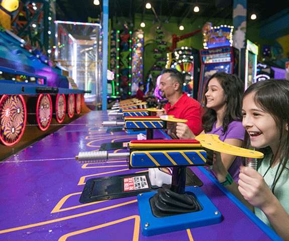 Family Playing the Arcade